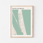 satellite beach, florida map poster - image 1