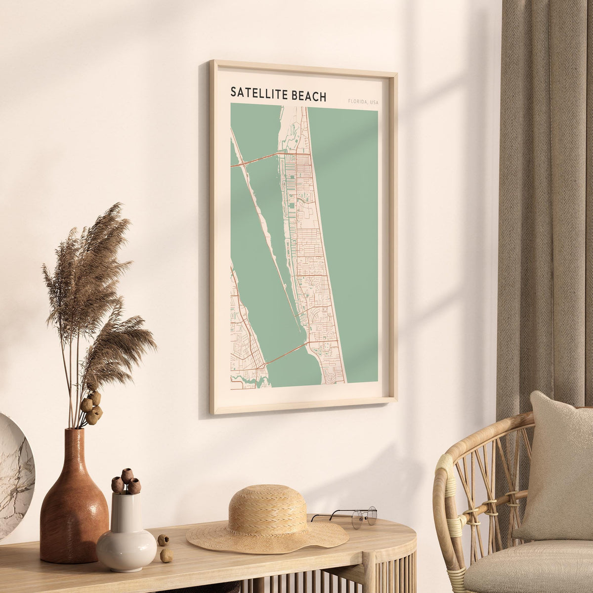 satellite beach, florida map poster - image 2