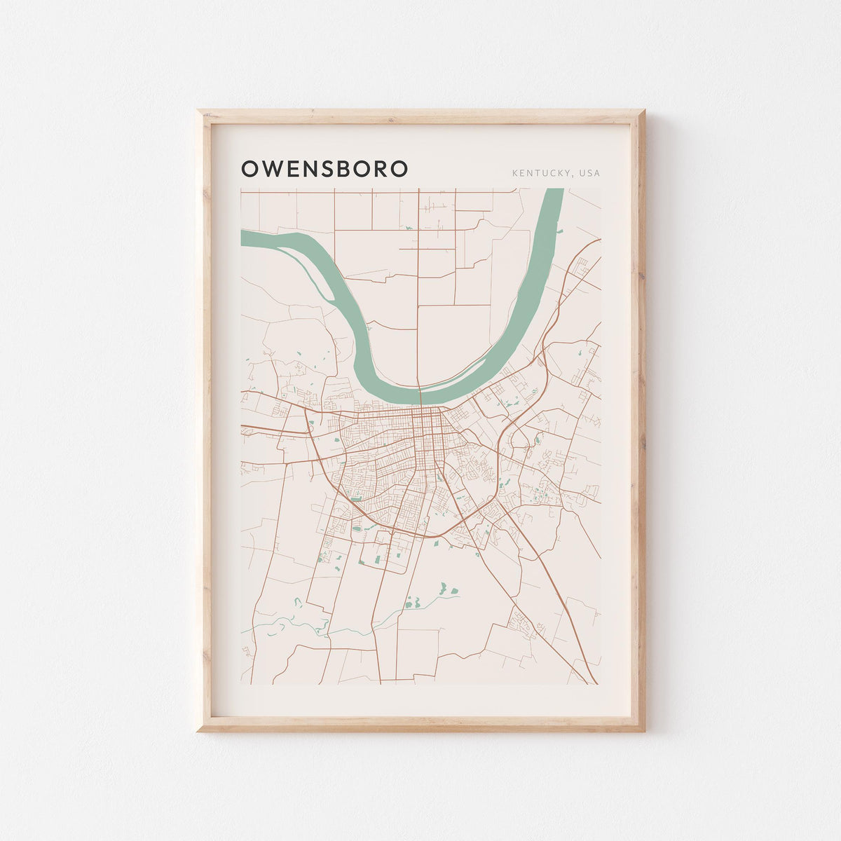 owensboro, kentucky map poster - image 1