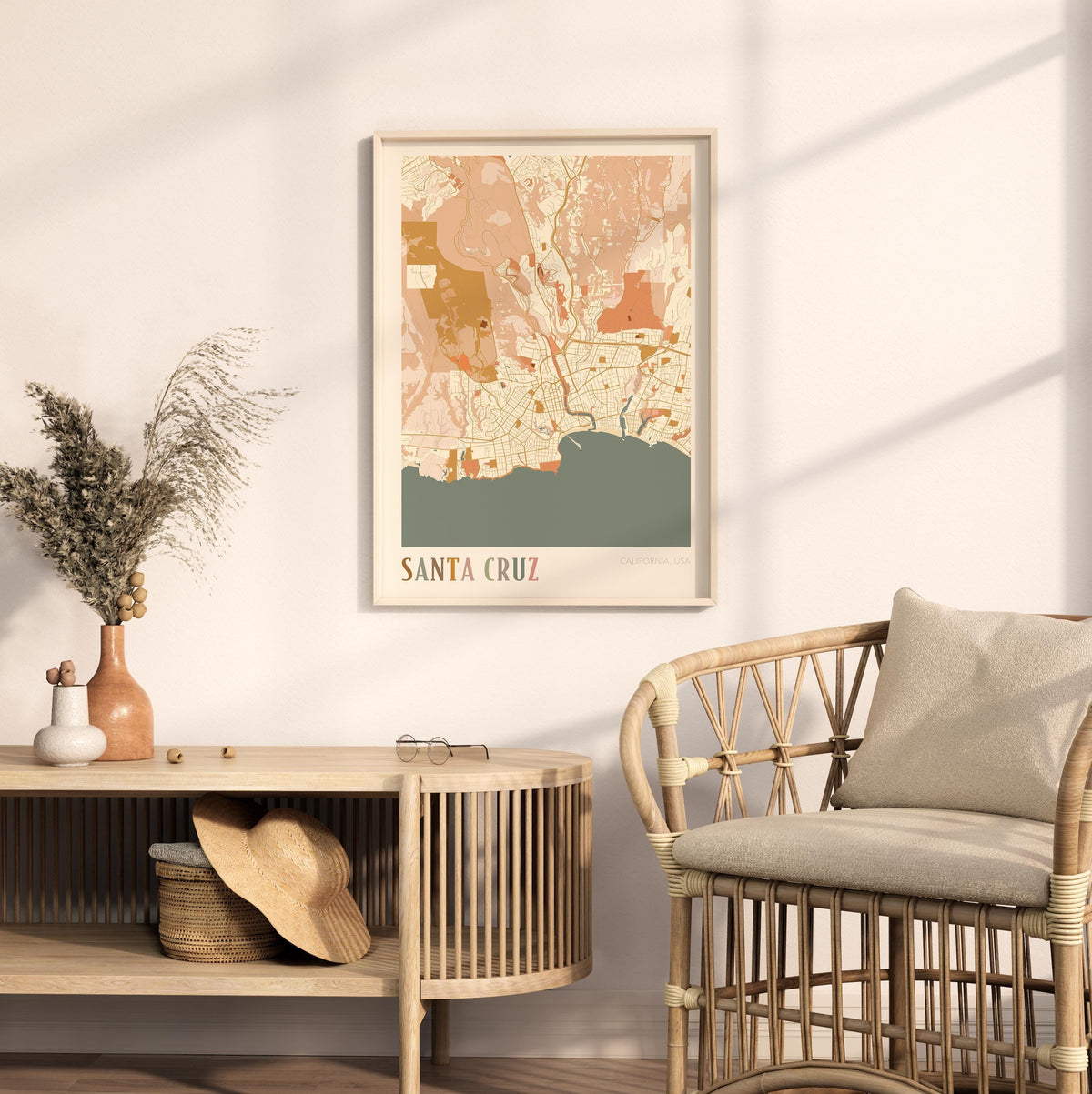 santa cruz, california map poster - image 3