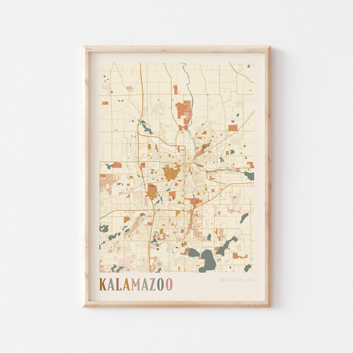 kalamazoo, michigan map poster - image 1