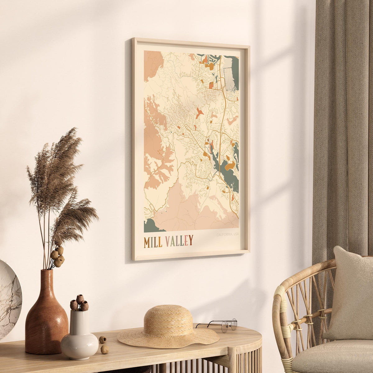 mill valley, california map poster - image 2
