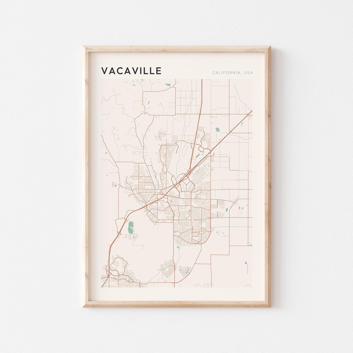 vacaville, california map poster - image 1