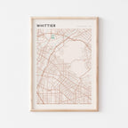whittier, california map poster - image 1