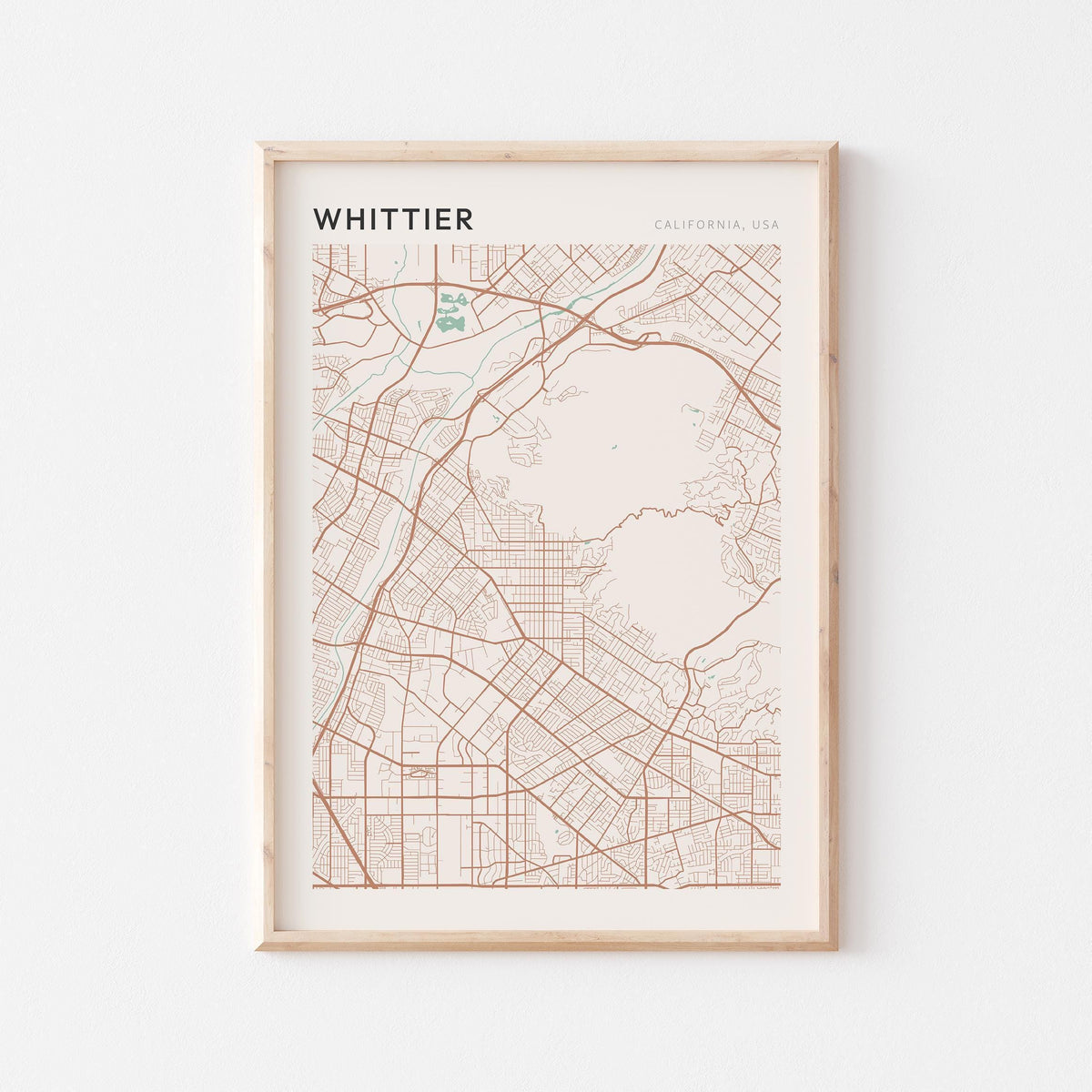 whittier, california map poster - image 1