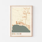 avila beach, california map poster - image 1