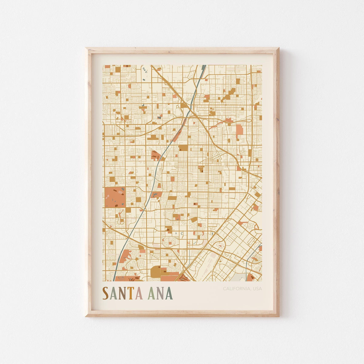 santa ana, california map poster - image 1