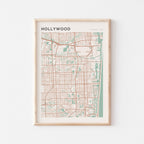 hollywood, florida map poster - image 1