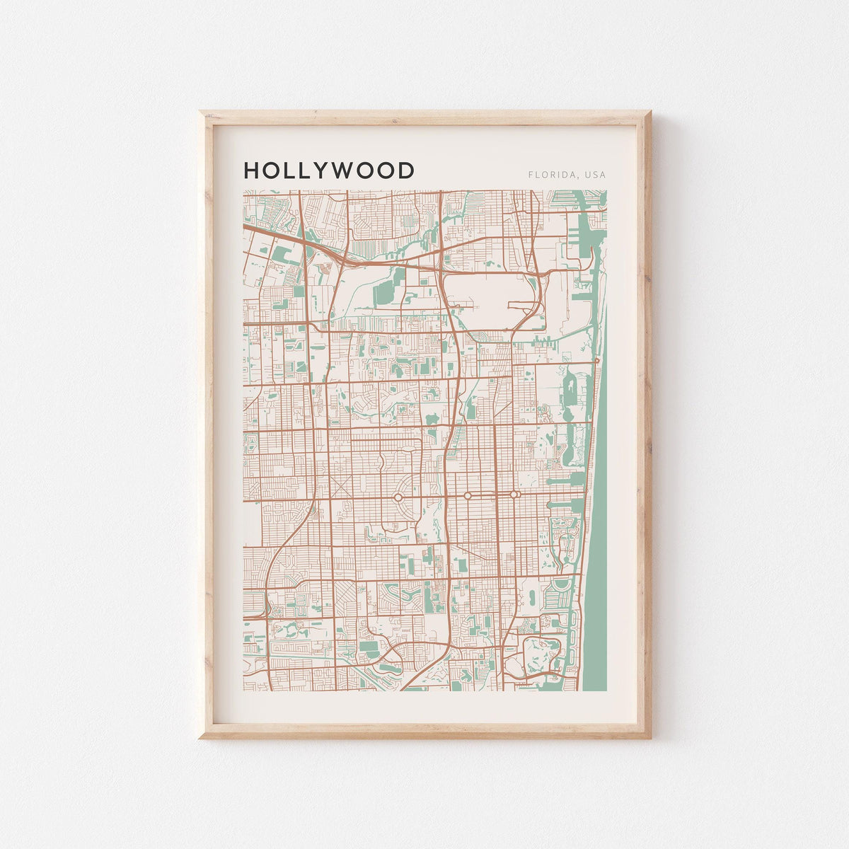 hollywood, florida map poster - image 1