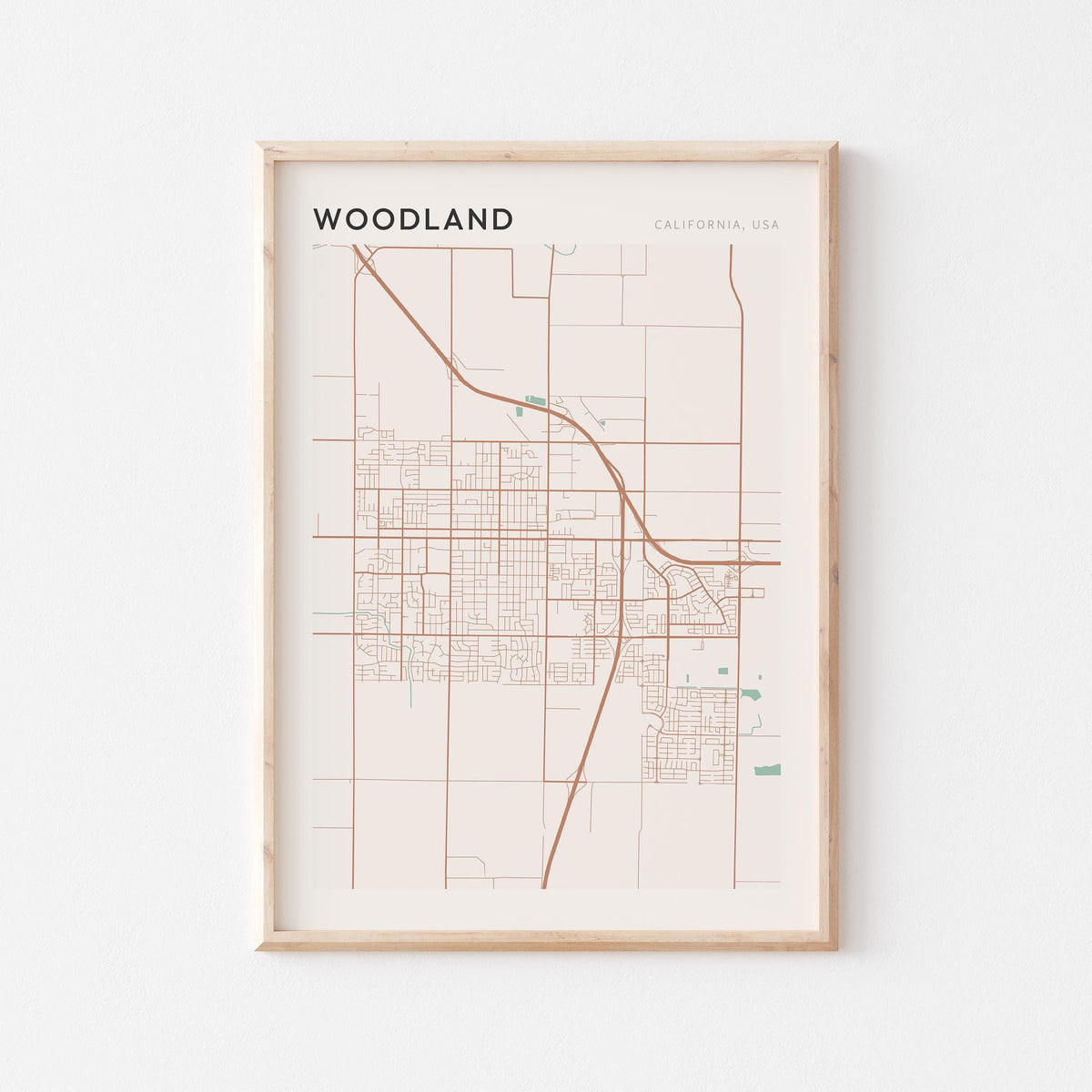 woodland, california map poster - image 1
