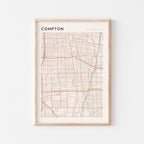 compton, california map poster - image 1