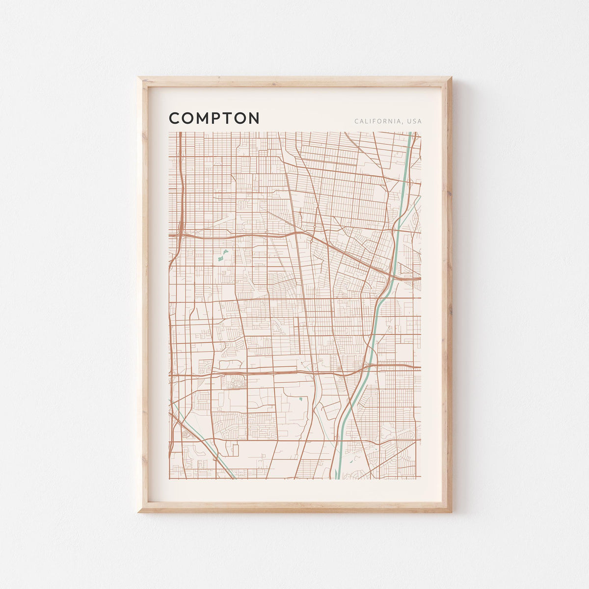 compton, california map poster - image 1
