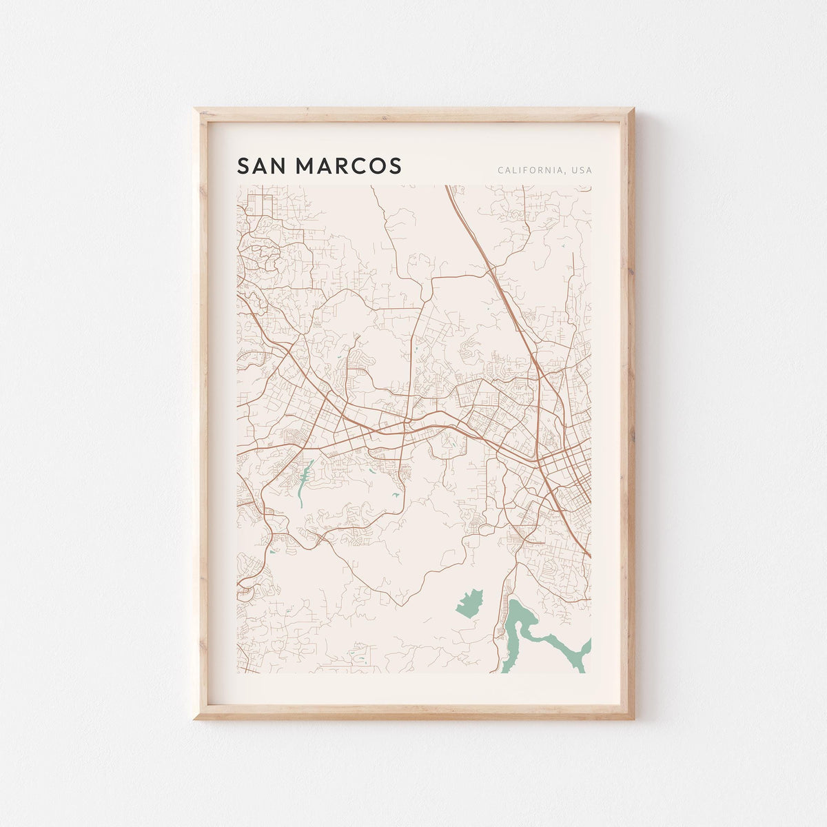 san marcos, california map poster - image 1