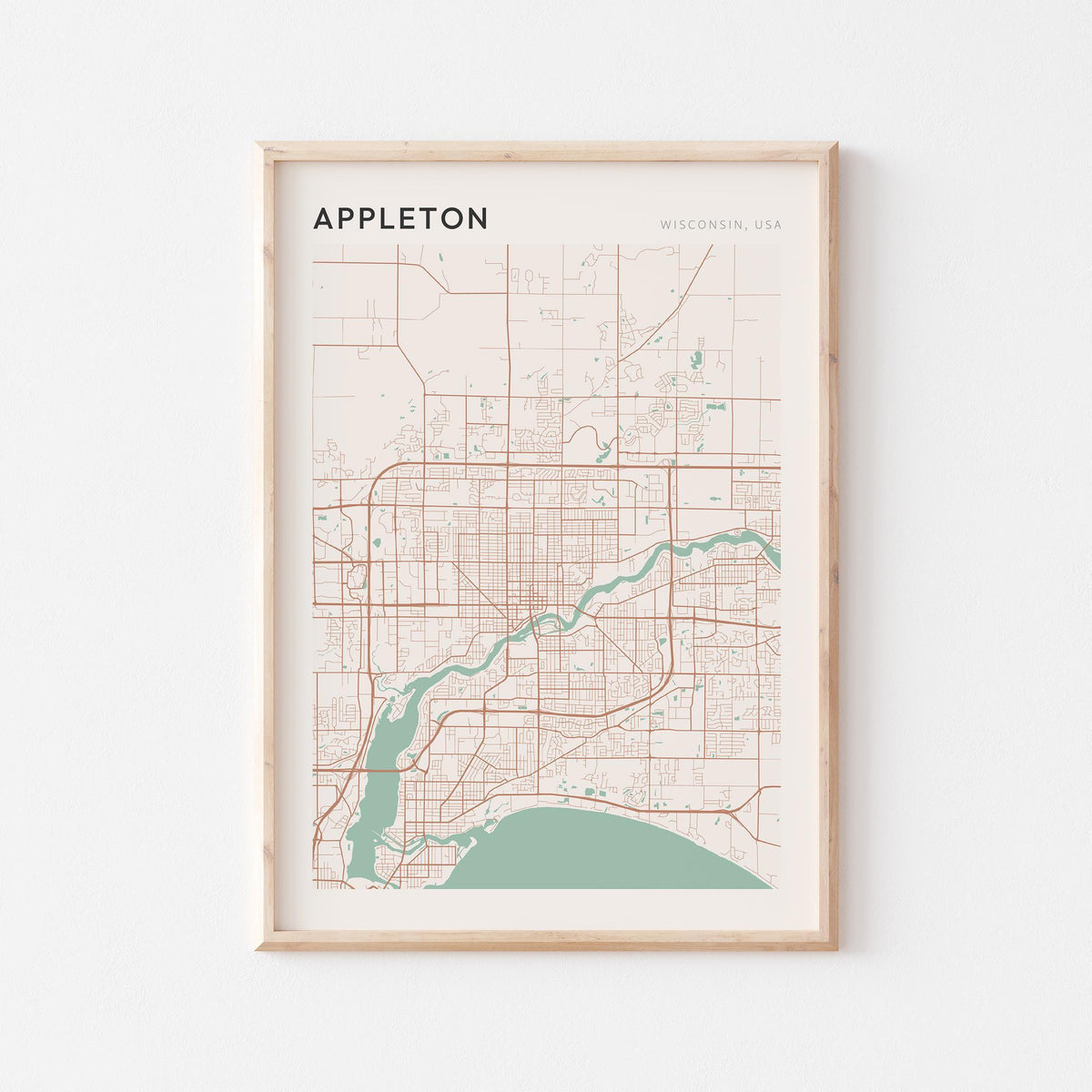 appleton, wisconsin map poster - image 1