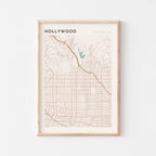 hollywood, california map poster - image 1