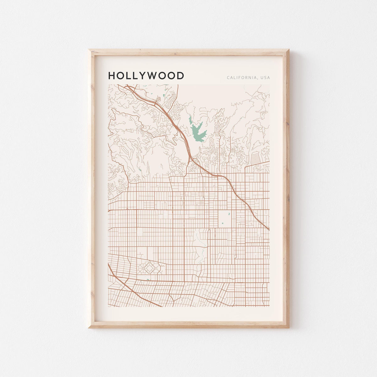 hollywood, california map poster - image 1