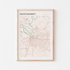 montgomery, alabama map poster - image 1