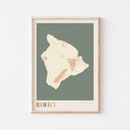 hawai'i, hawai'i map poster - image 1