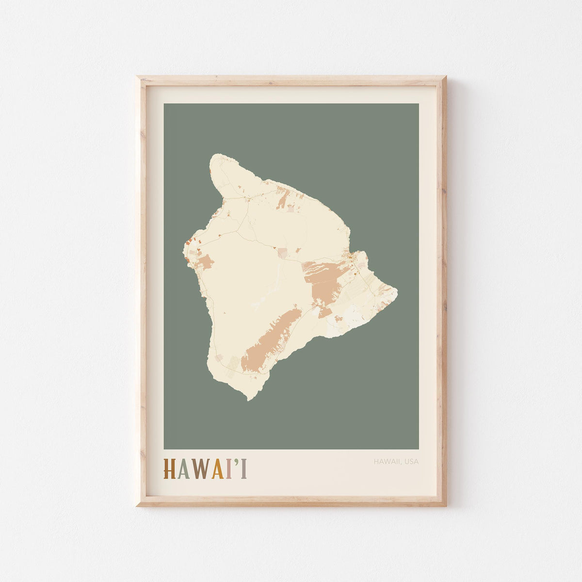 hawai'i, hawai'i map poster - image 1