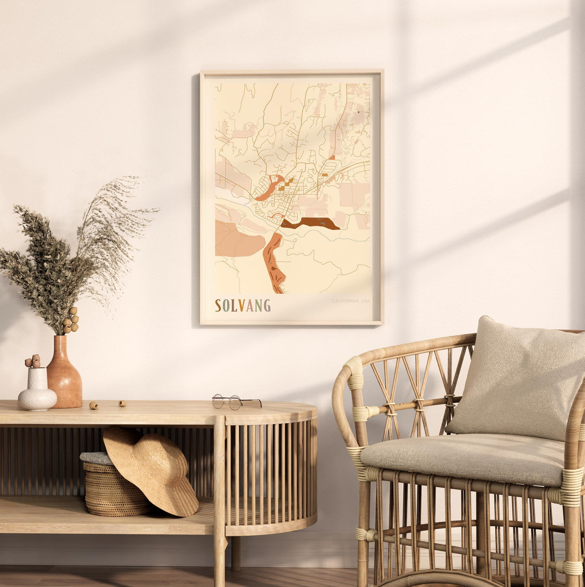 solvang, california map poster - image 3