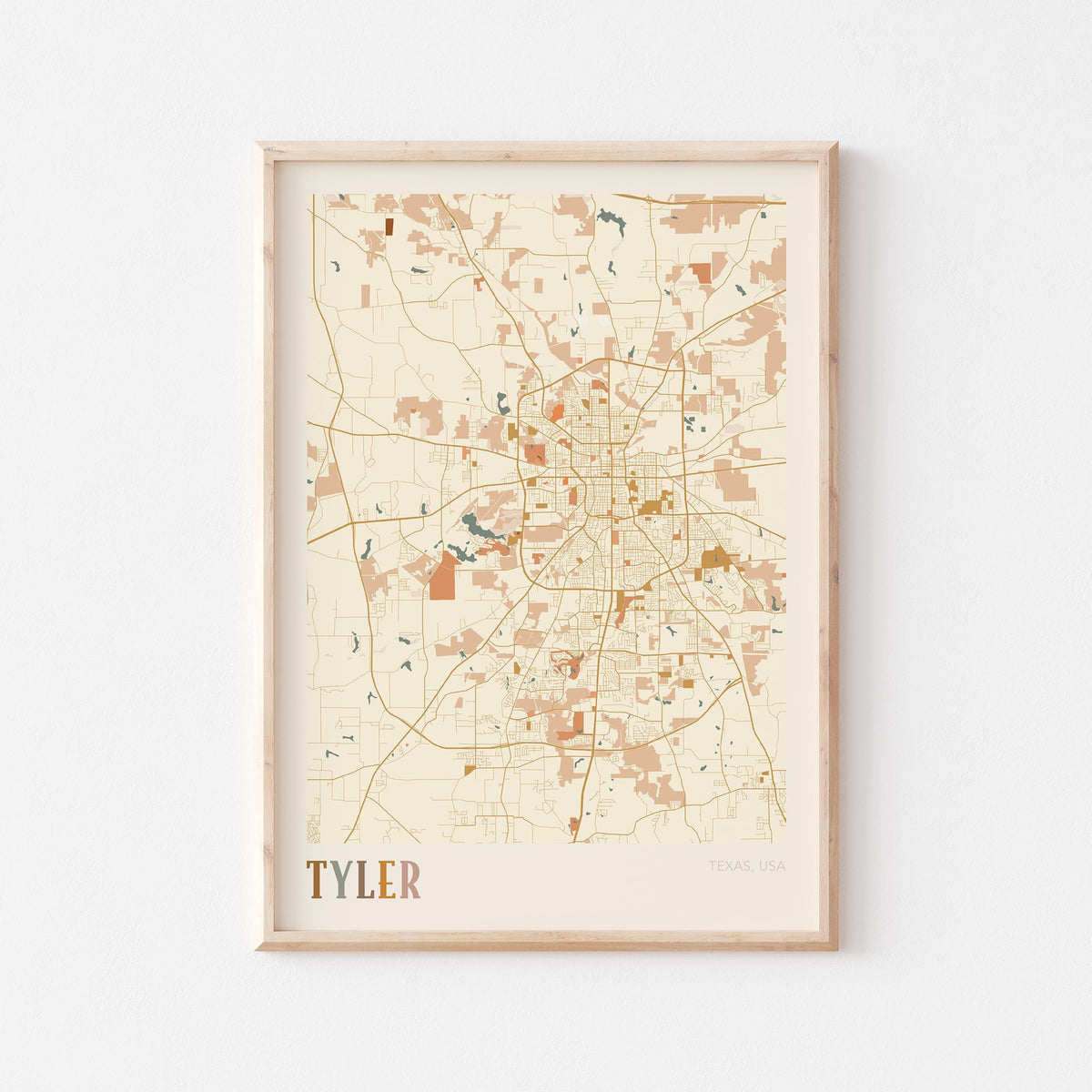 tyler, texas map poster - image 1