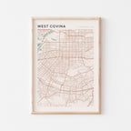 west covina, california map poster - image 1