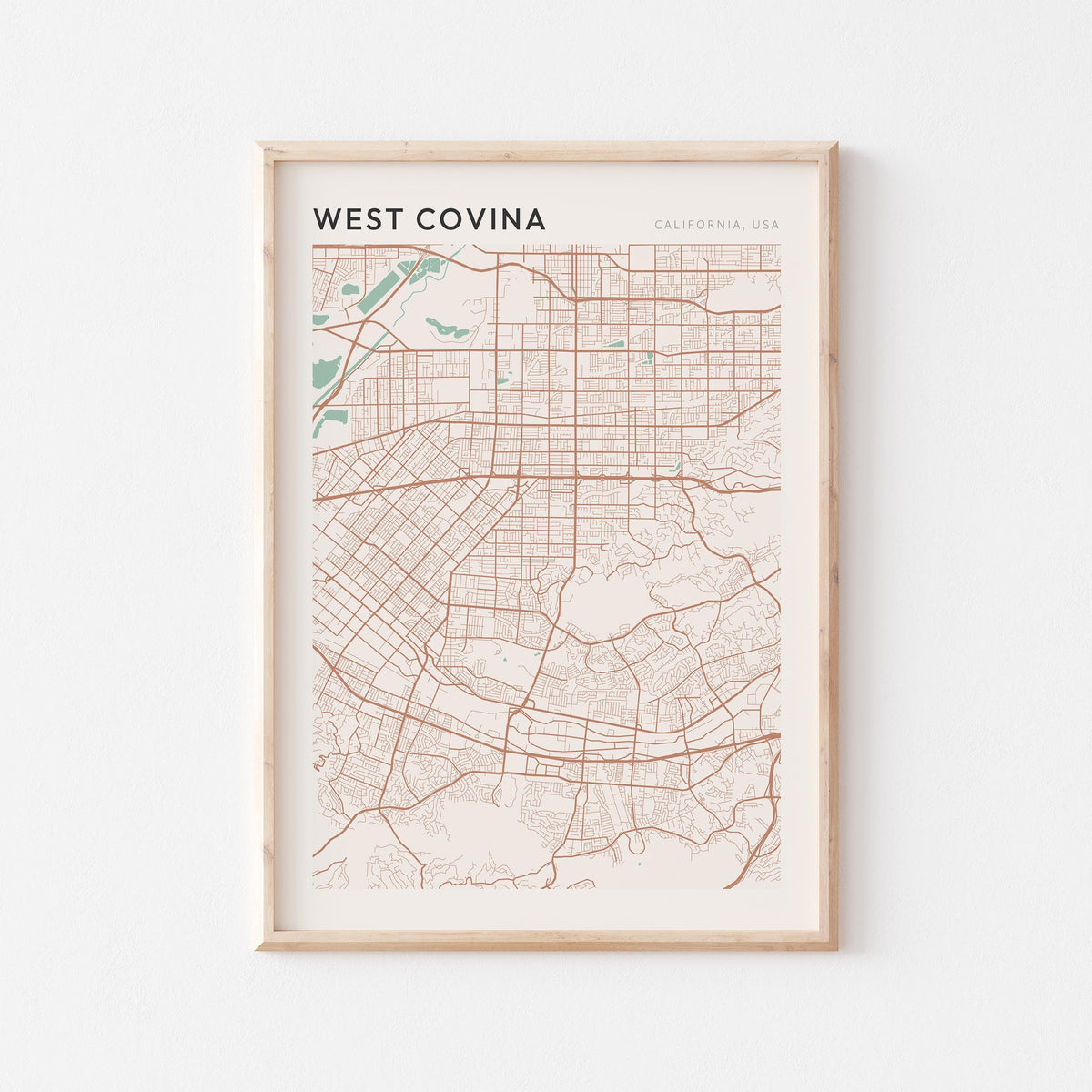 west covina, california map poster - image 1
