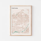 fontana, california map poster - image 1