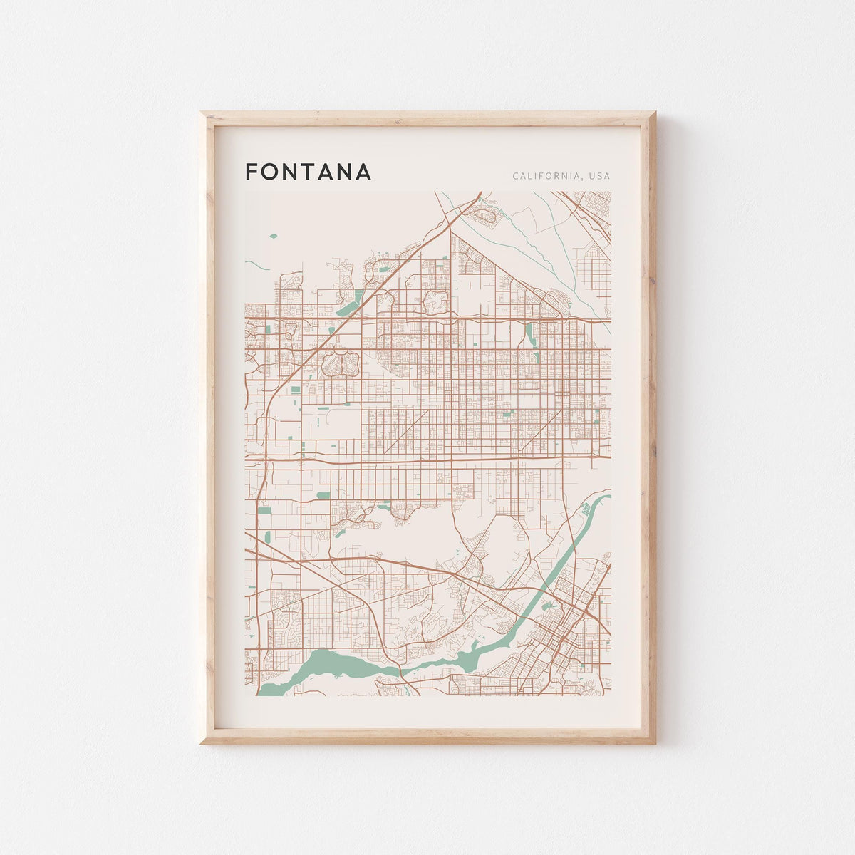 fontana, california map poster - image 1