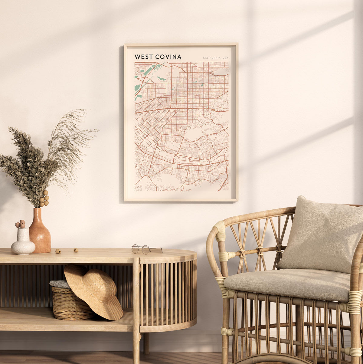 west covina, california map poster - image 3