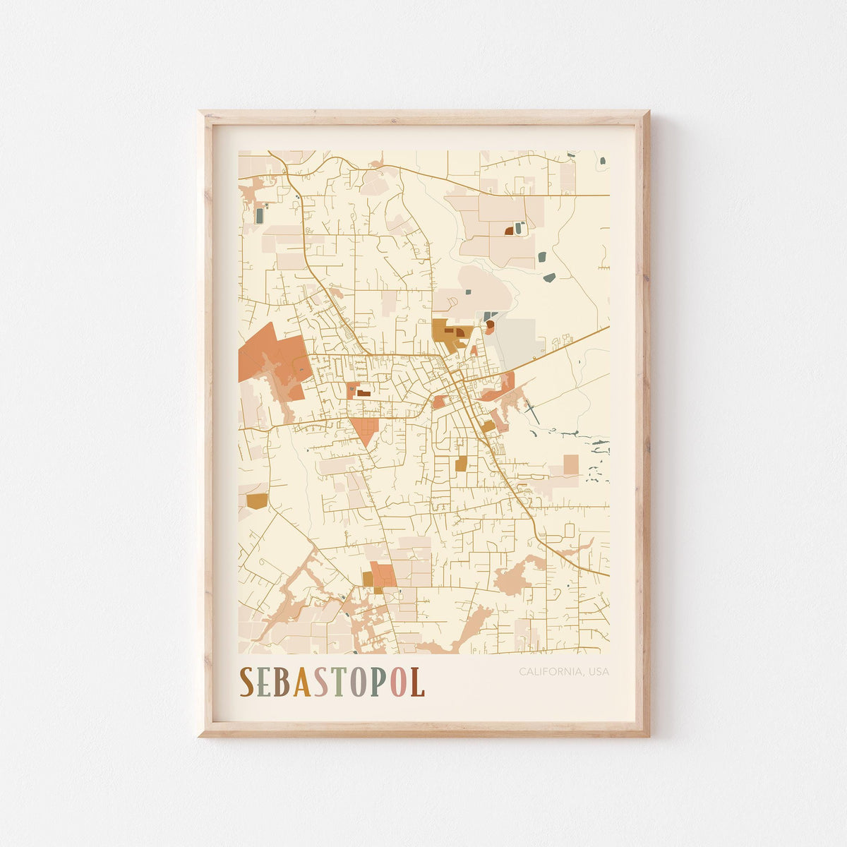 sebastopol, california map poster - image 1