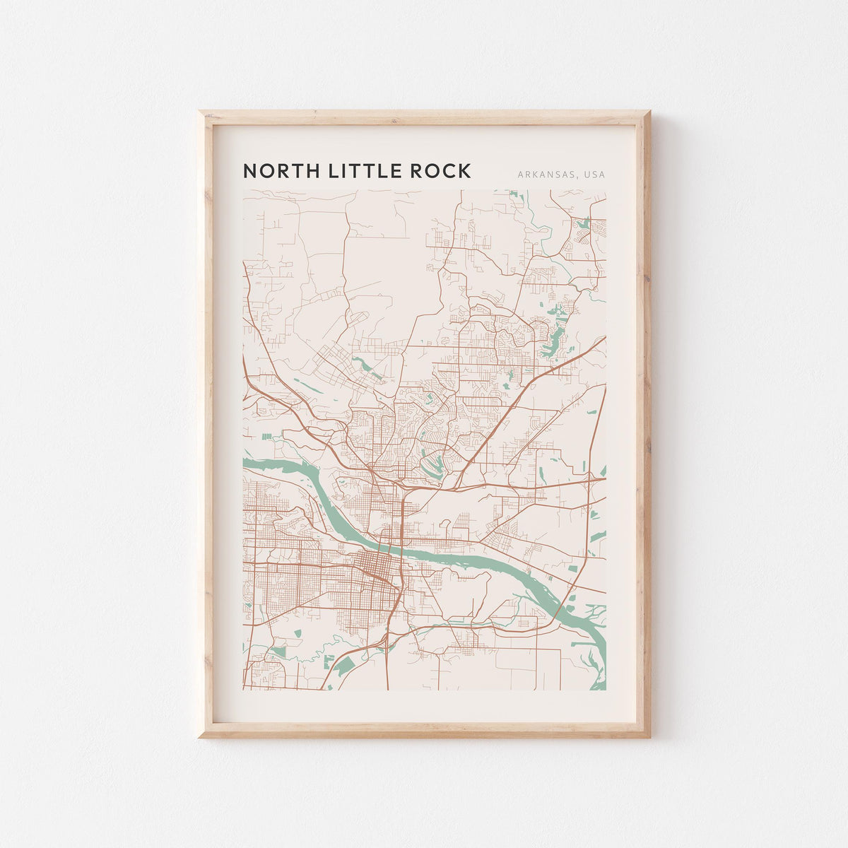north little rock, arkansas map poster - image 1