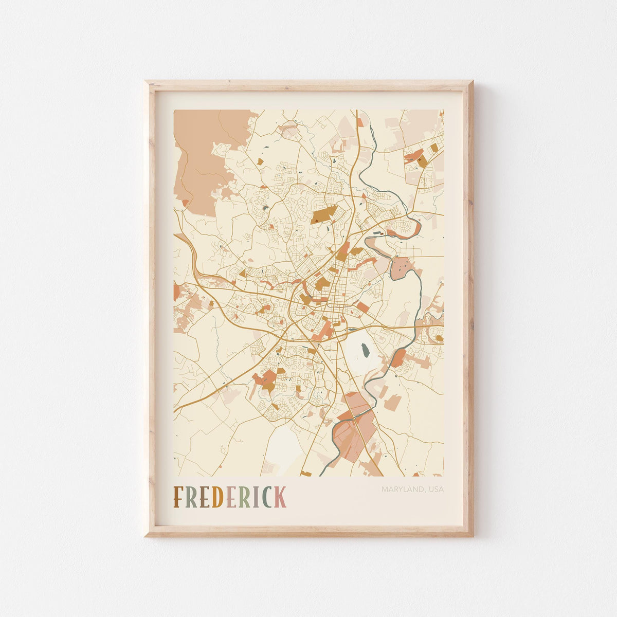 frederick, maryland map poster - image 1