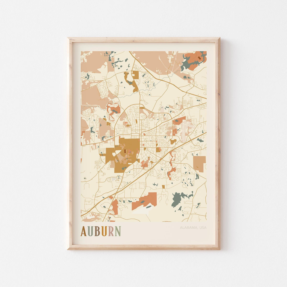 auburn, alabama map poster - image 1