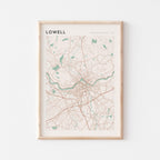 lowell, massachusetts map poster - image 1
