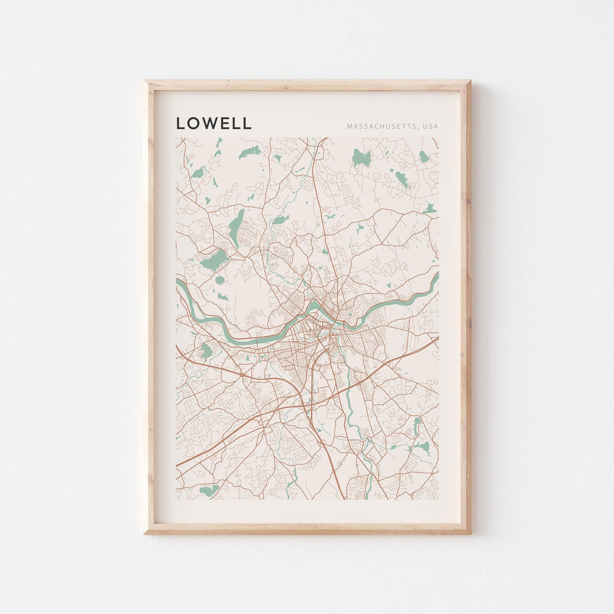 lowell, massachusetts map poster - image 1
