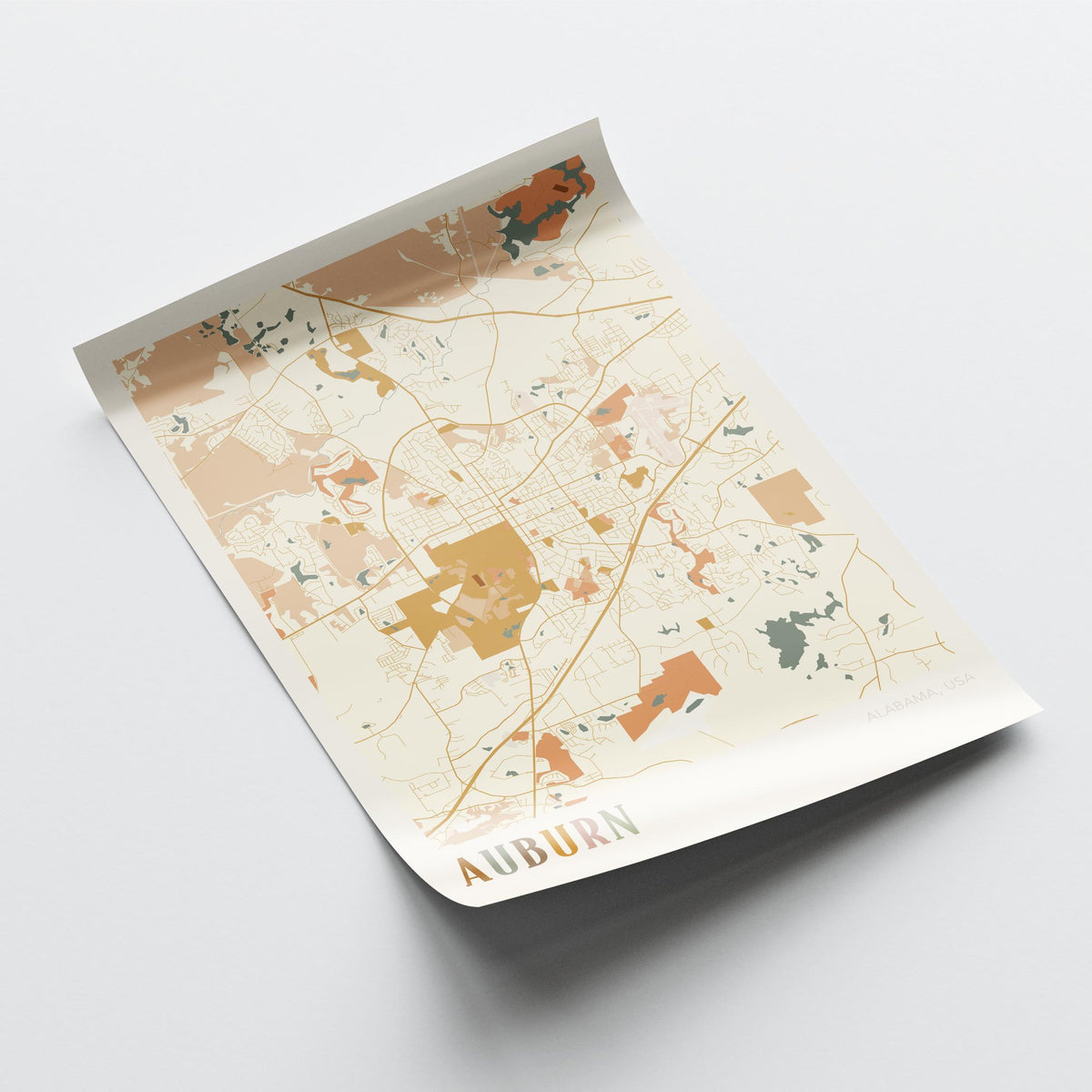 auburn, alabama map poster - image 4
