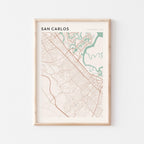 san carlos, california map poster - image 1