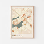 lake geneva, wisconsin map poster - image 1