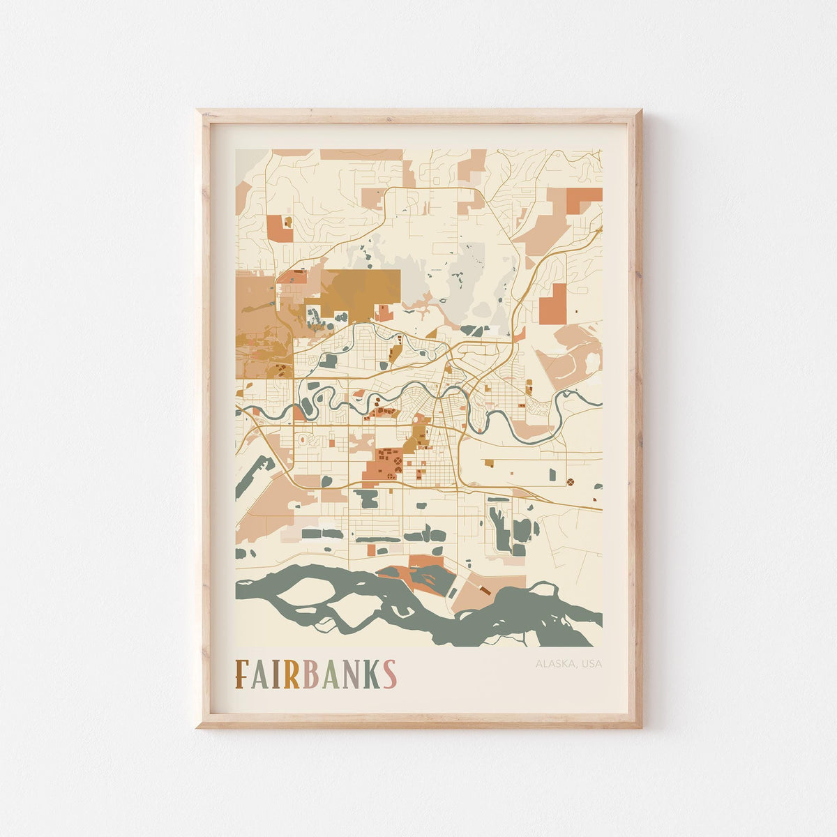 fairbanks, alaska map poster - image 1