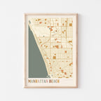 manhattan beach, california map poster - image 1