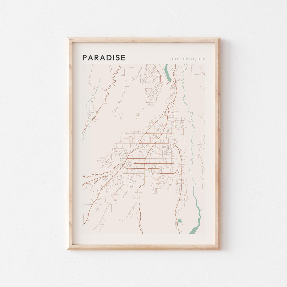 paradise, california map poster - image 1