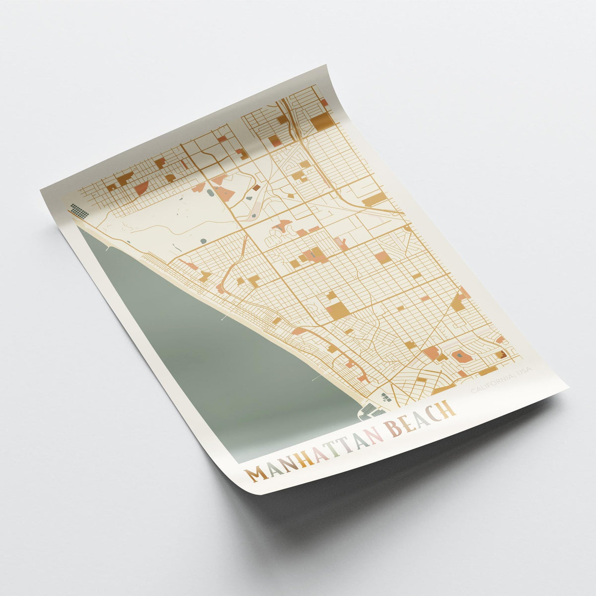 manhattan beach, california map poster - image 4