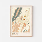 hudson, new york map poster - image 1