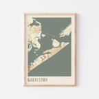 galveston, texas map poster - image 1