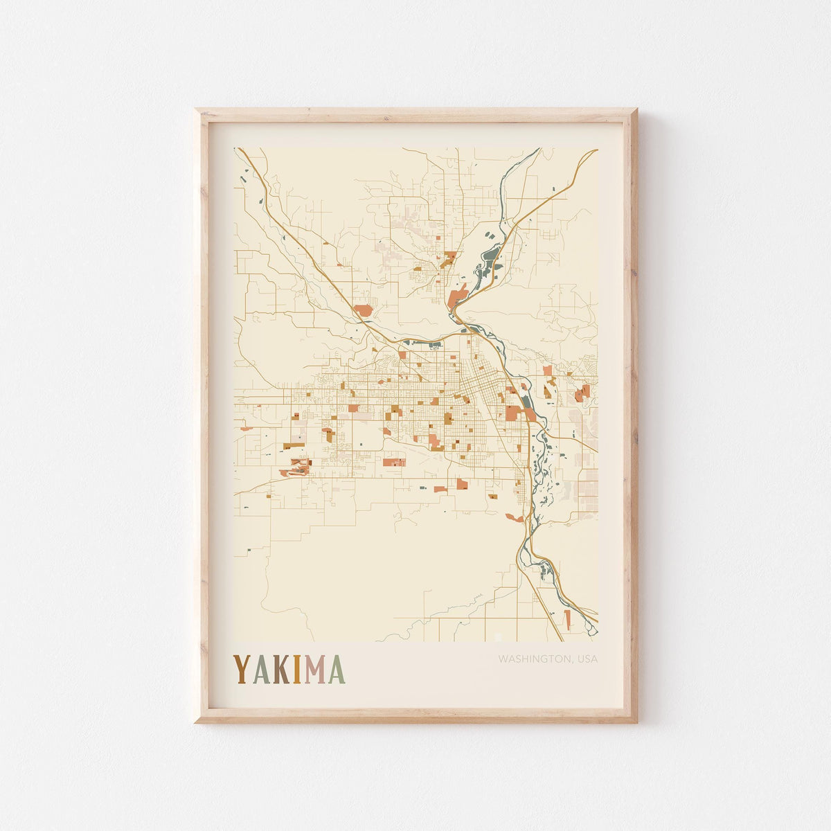 yakima, washington map poster - image 1