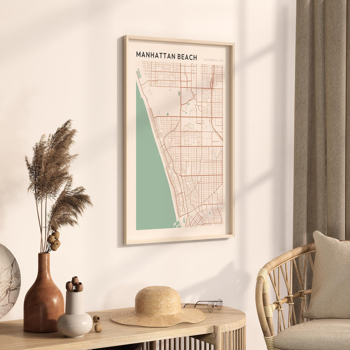 manhattan beach, california map poster - image 2