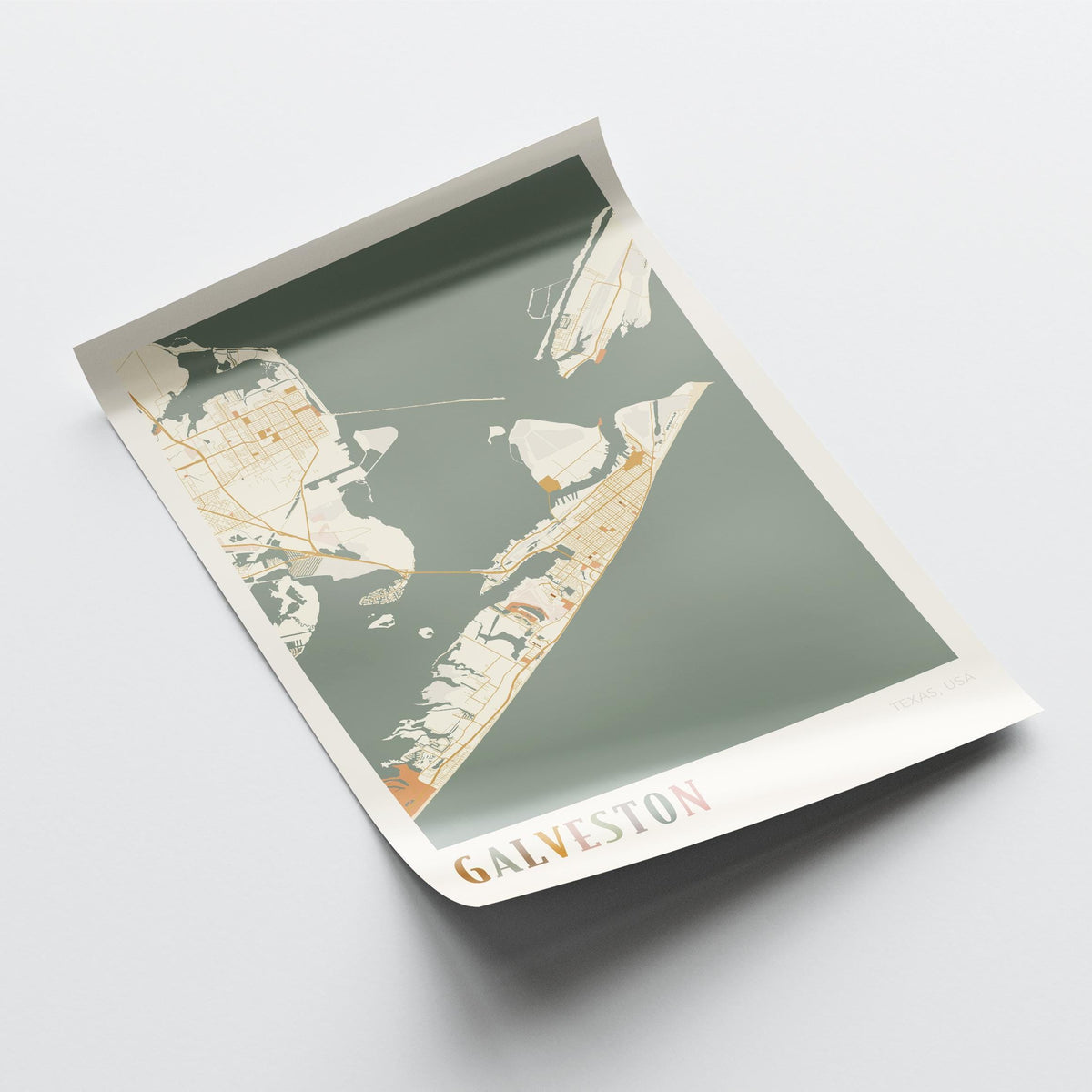 galveston, texas map poster - image 4