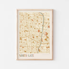south gate, california map poster - image 1