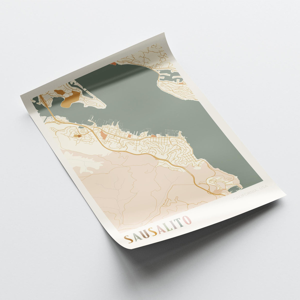 sausalito, california map poster - image 4